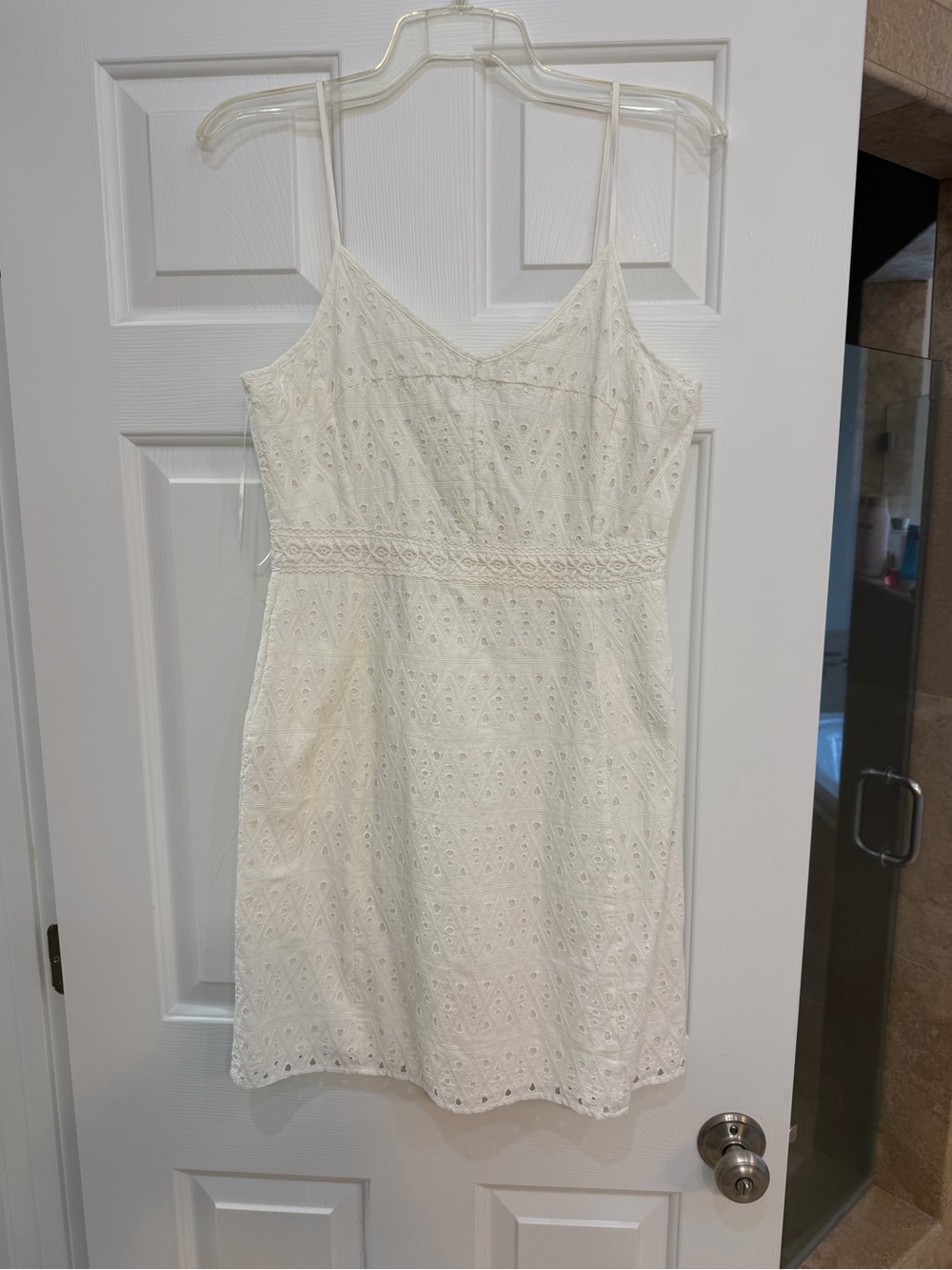 Lucky Brand White Eyelet Spaghetti Strap Mini Dress